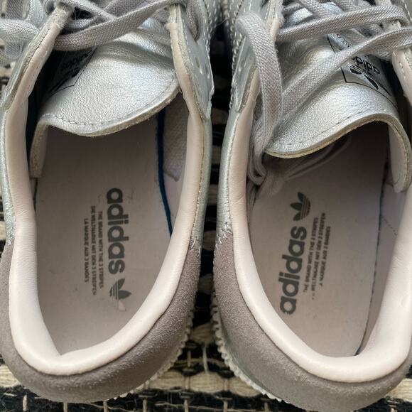 🌿Adidas Womens Samba Rose Lux Luster Metallic Silver Low Top Sneakers 5.5 - Picture 5 of 7